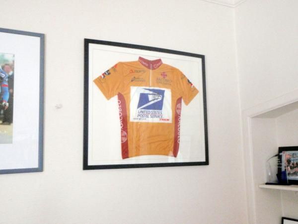 Plenty of yellow on display, but Roberto Heras' 2004 Maglia Oro is also proudly displayed