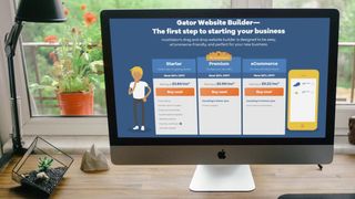 An iMac displaying Gator Website Builder