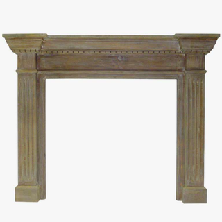 Allissias Attic Fireplace Surround with Column Detail in Natural Timber
