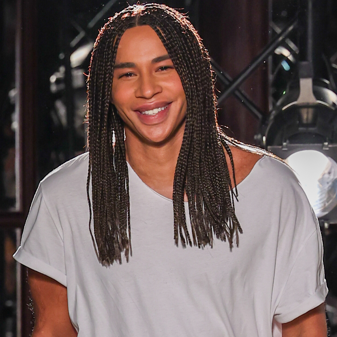 Olivier Rousteing at his final Balmain show before becoming creative director at Rabanne.