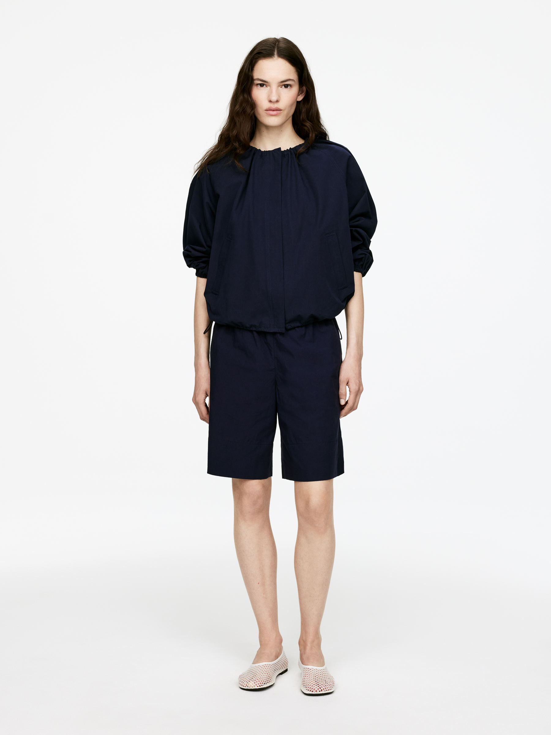 Cotton Poplin Shorts 
 Dark Blue 
 Women 
 Arket Gb