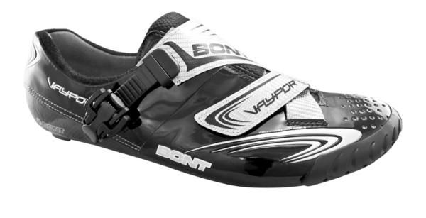 Bont will offer its new Vaypor Premium models in several colours, including black microfibre with silver straps as shown here.