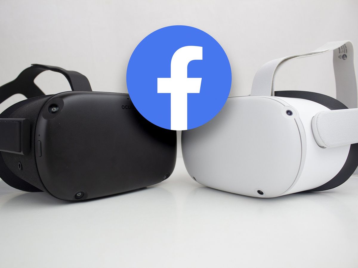 Oculus Quest 2 Facebook Logo Angled