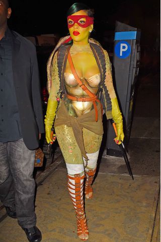 Rihanna as Raphael the Teenage Mutant Ninja Turtle in New York, 2014