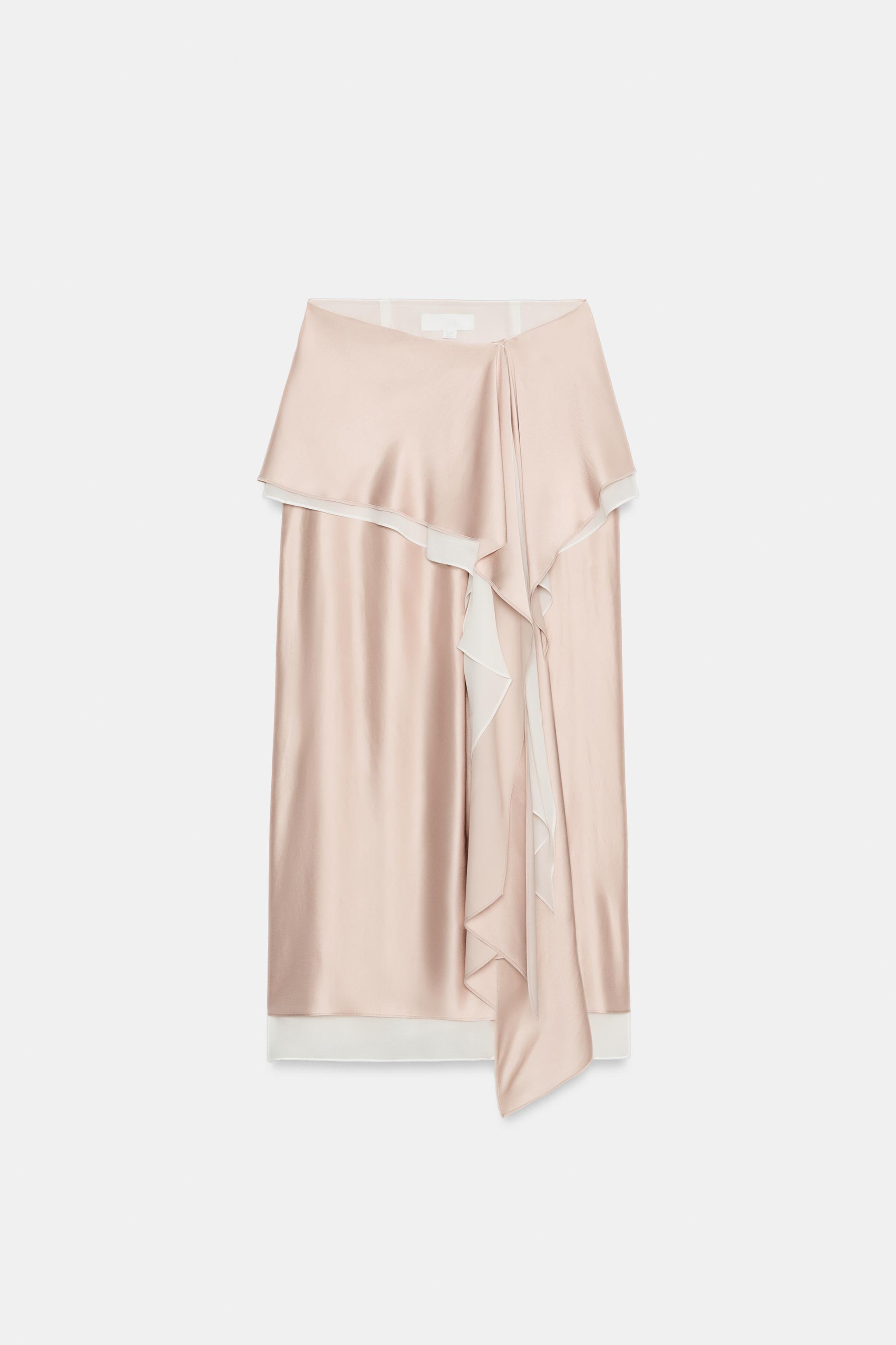 Zw Collection Satin Flowing Skirt