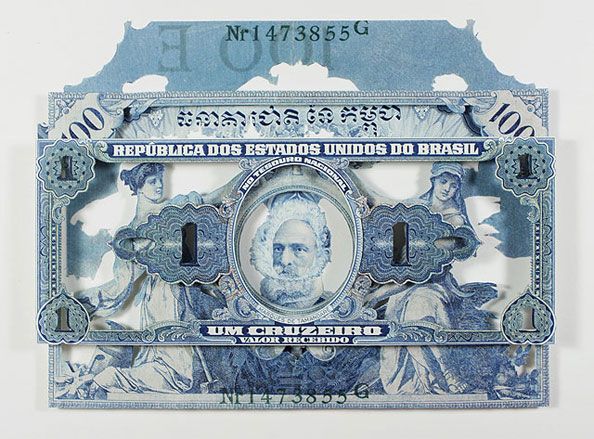 Blue money artwork