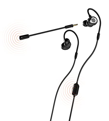 Steelseries Tusq - インイヤー モバイル ゲーミング ヘッドセット - 取り外し可能なブーム マイク付きデュアル マイク - 人間工学に基づいたサスペンション設計のヘッドセット - モバイル用