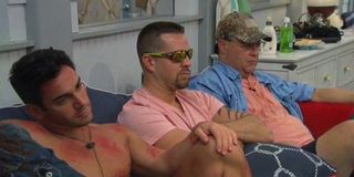 Big Brother 21 2019 Tommy in poison ivy spots Sam in sunglasses Cliff in hat CBS
