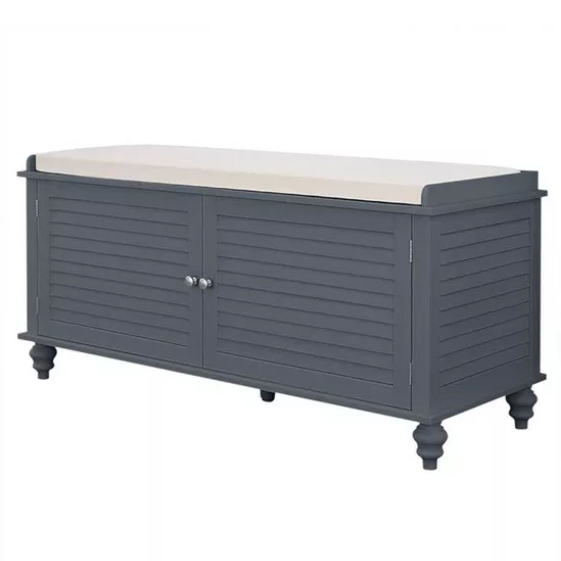 Shoe Cabinet Storage Bench with Linen Cushion