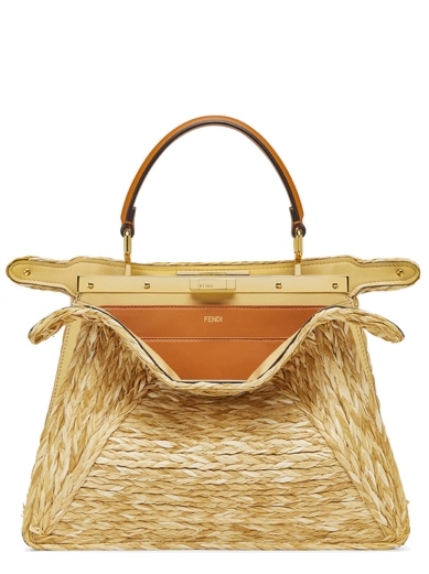 Fendi peekaboo raffia bag