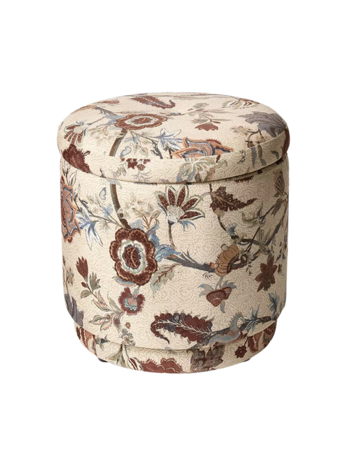 Swivel Storage Ottoman Floral Pattern 
