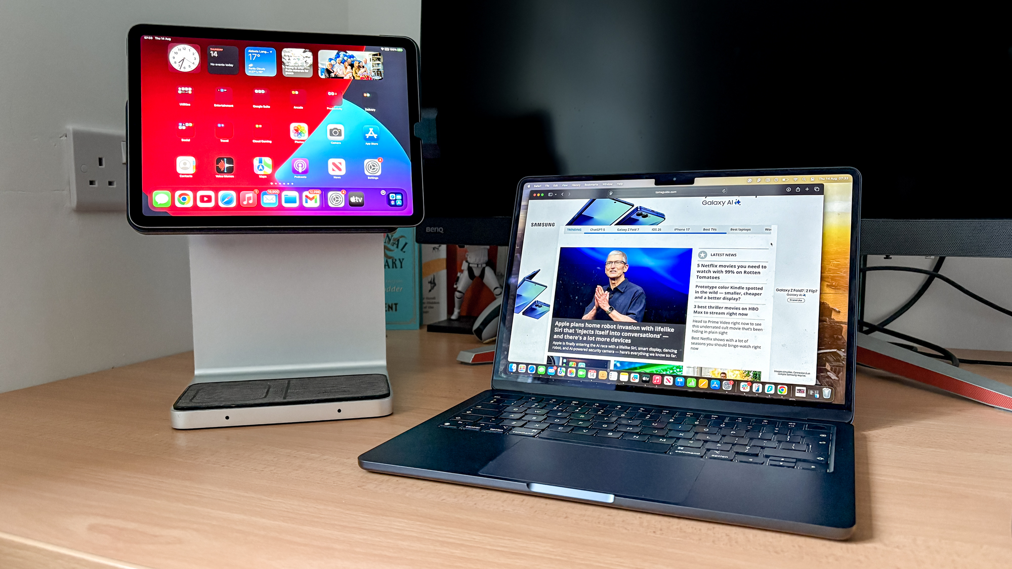 Kensington StudioDock with iPad Air next to MacBook Air on desk