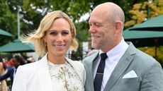 Zara Tindall and Mike Tindall attend day ten of the Wimbledon Tennis Championships at the All England Lawn Tennis and Croquet Club on July 10, 2024