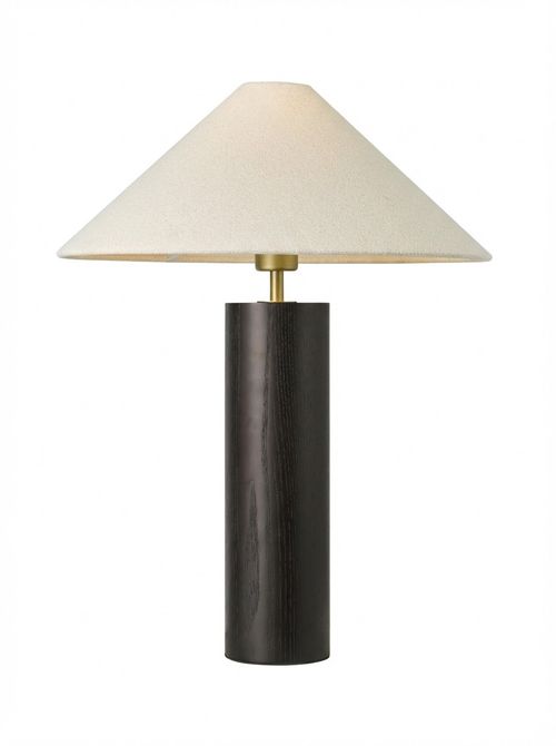 John Lewis Walnut Column Table Lamp, Black
