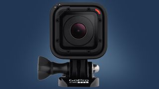 The GoPro Hero Session on a blue background
