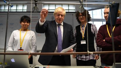 Boris Johnson meets students at King’s College London University in 2020
