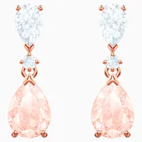VINTAGE PIERCED EARRINGS, PINK, ROSE-GOLD TONE PLATED, £49 from Swarvoski