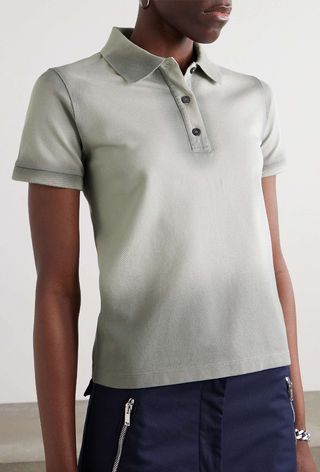 Piqué-Poloshirt aus Baumwollmischung mit Farbverlauf 