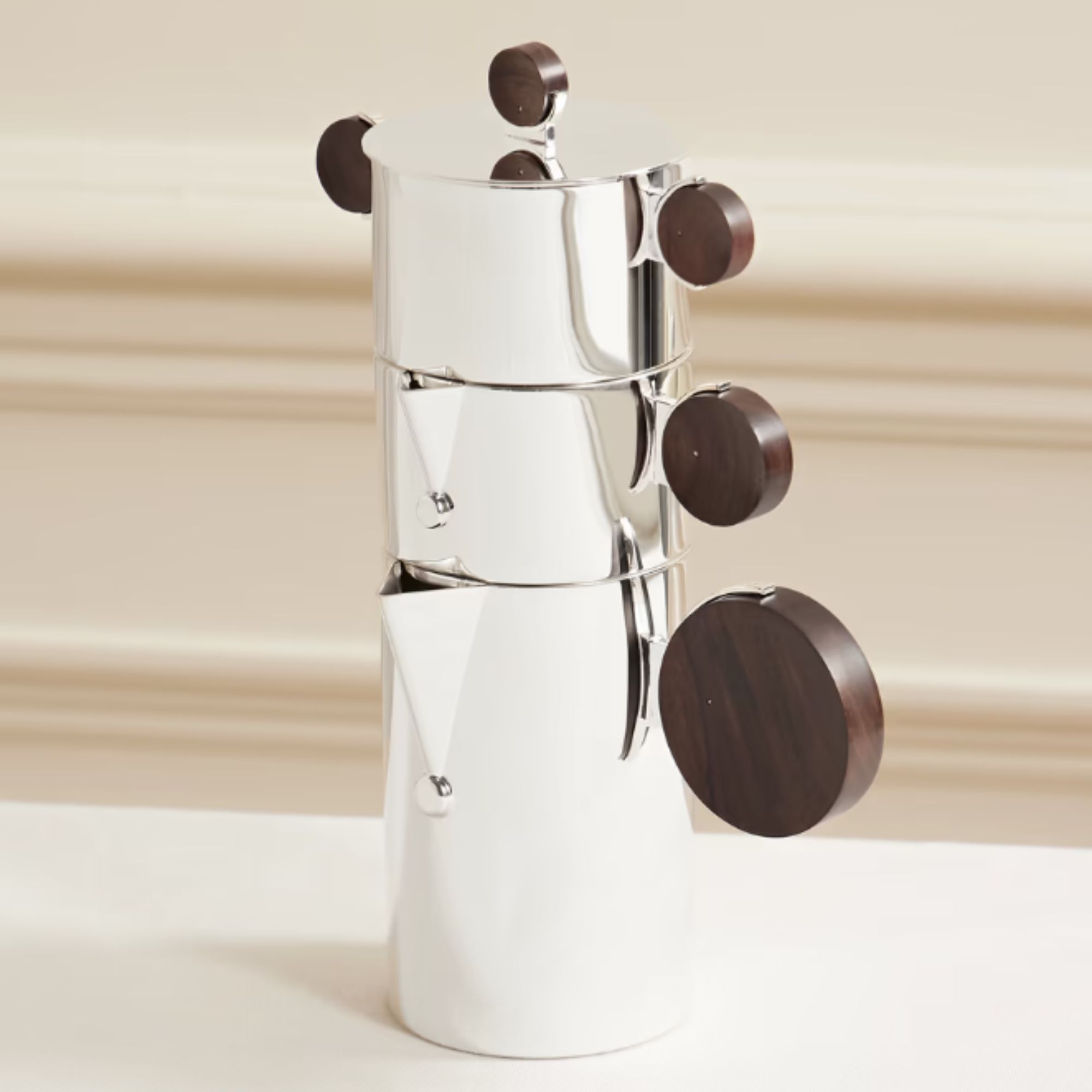 Gigogne silver-plated and wood coffee pot