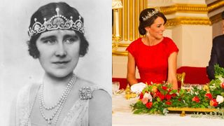 Queen Mother and Duchess of Cambridge wear the Lotus Flower Tiara