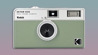 The Kodak Ektar camera on a green background