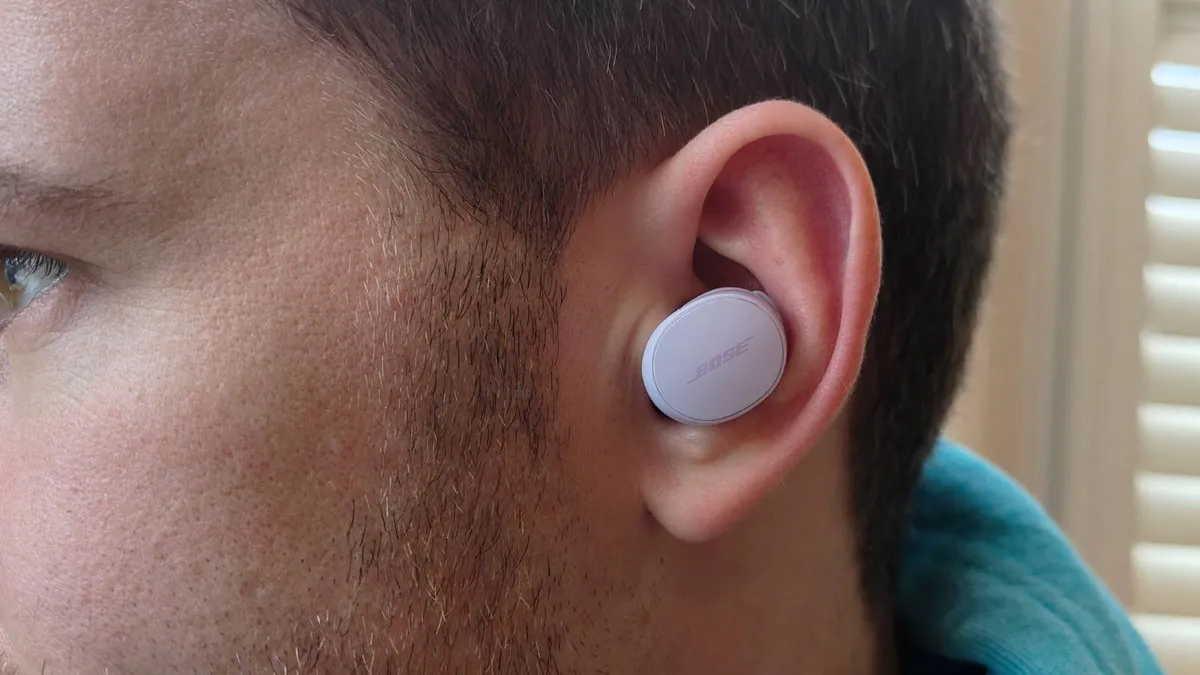 The Bose QuietComfort Earbuds in white