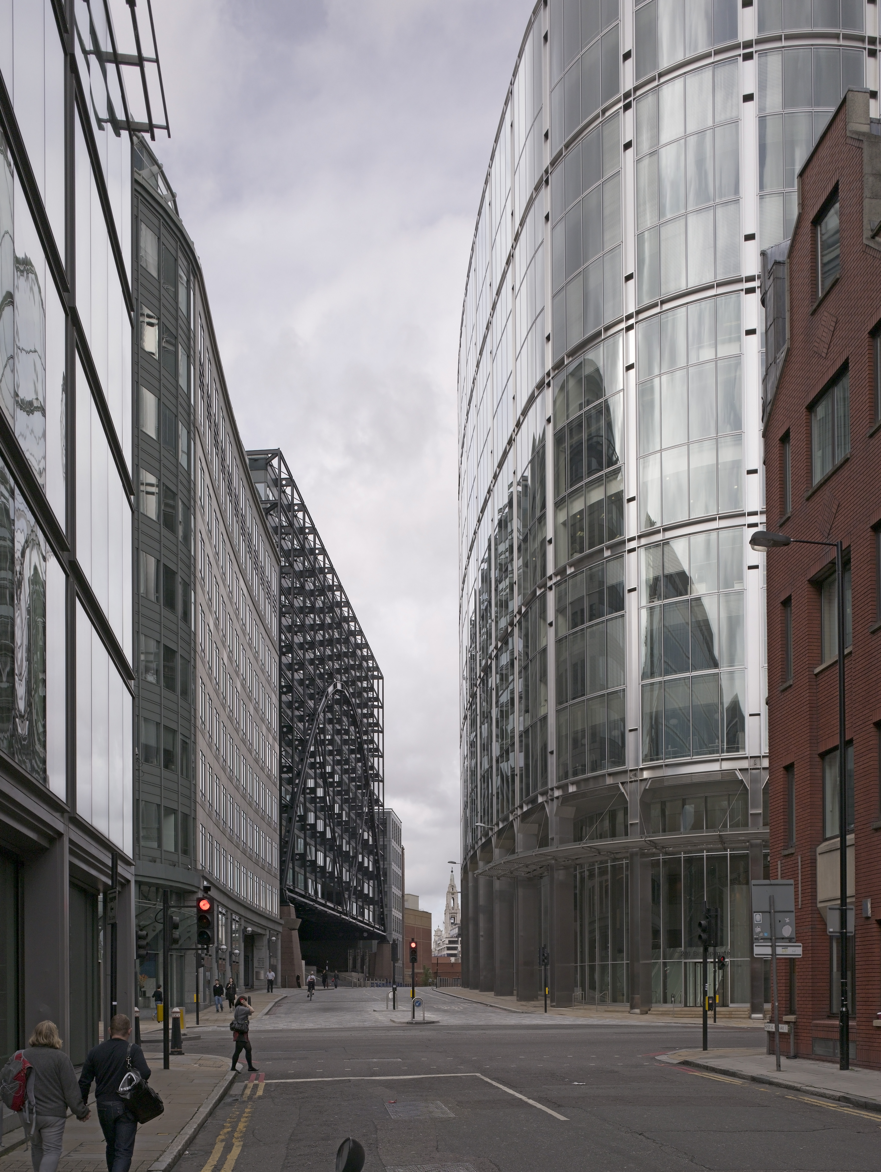 An image of the view to Primrose Street and Broadgate Tower, which features in Detective Pikachu (2019).