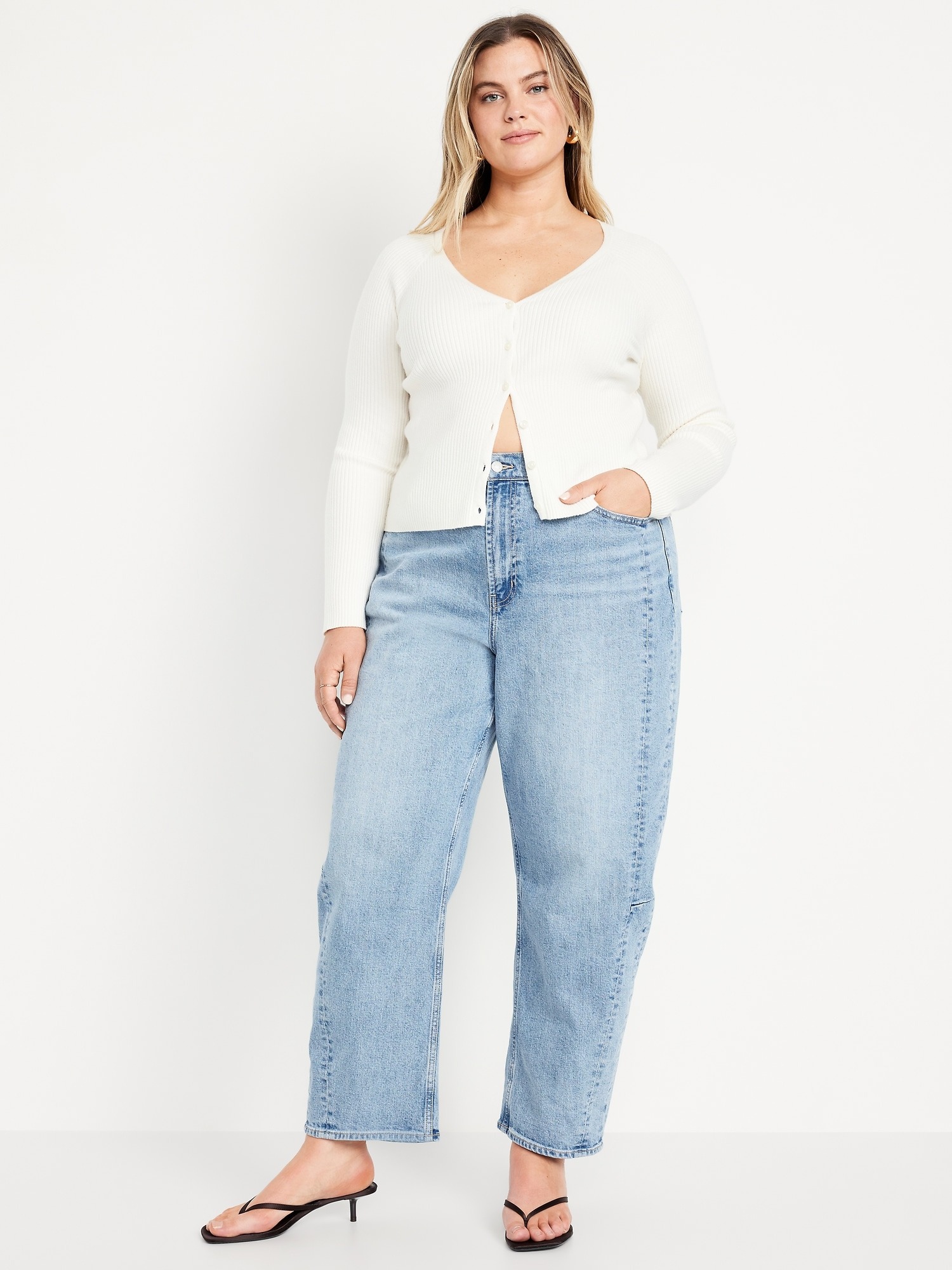 Old Navy, High-Waisted Barrel Ankle Jeans