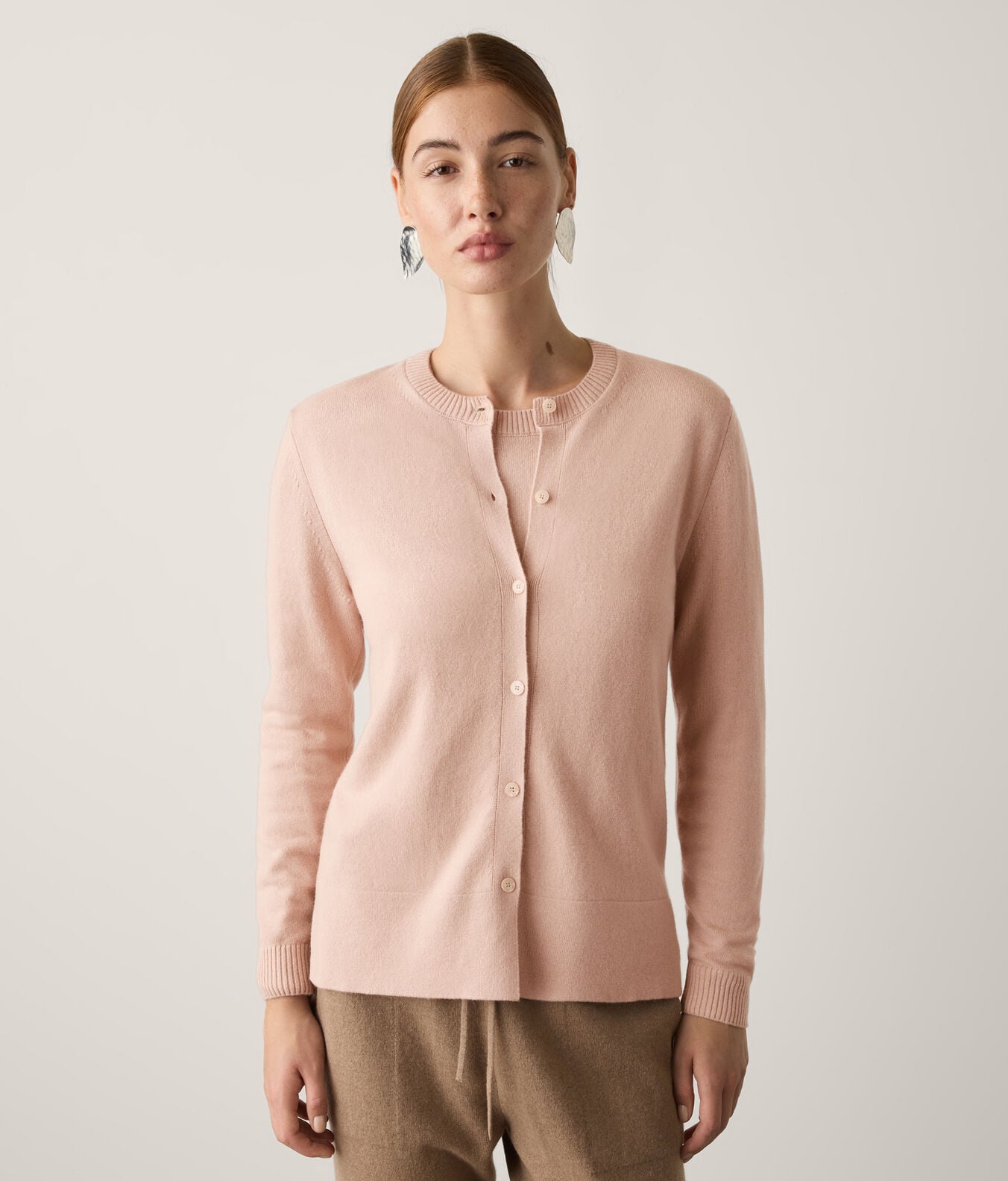 Falconeri Cashmere cardigan with side slits in pink