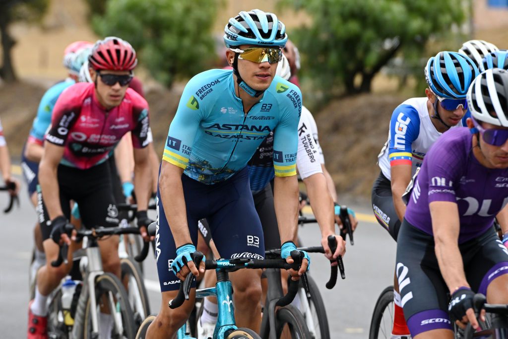 SANTA ROSA DE VITERBO COLOMBIA FEBRUARY 07 Harold Tejada of Colombia and Astana Qazaqstan Team competes during the 4th Tour Colombia 2024 Stage 2 a 1686km stage from Paipa to Santa Rosa de Viterbo 2751m on February 07 2024 in Santa Rosa de Viterbo Colombia Photo by Maximiliano BlancoGetty Images