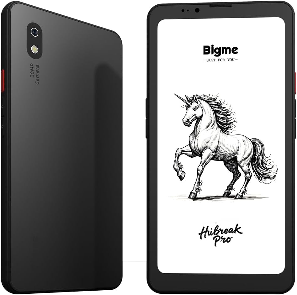 An official product render of the front and back of the black Bigme HiBreak Pro