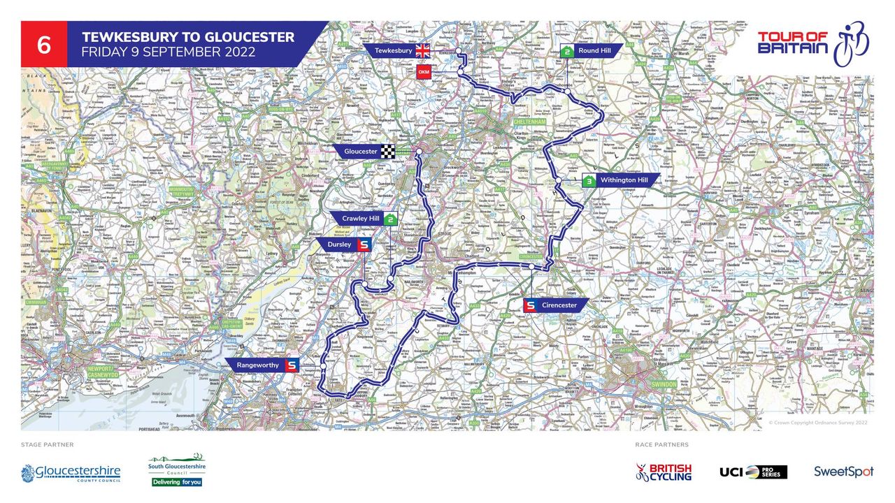 Tour of Britain 2022 Stage 6 Map and Profile