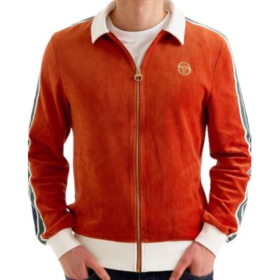Sergio Tacchini Monte Velour Track Top Burnt Orange/gardenia - Xs