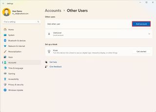 Add account option