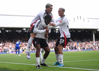 Fulham squad for 2024/25 LONDON, ENGLAND - AUGUST 24: Alex Iwobi of Fulham celebrates scoring his team's second goal with Harry Wilson and Antonee Robinson during the Premier League match between Fulham FC and Leicester City FC at Craven Cottage on August 24, 2024 in London, England. (Photo by Alex Broadway/Getty Images)