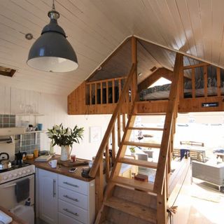 beach hut with living space doubles and drawers