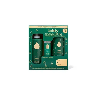 Safely Hand Soap Room Spray and Power Dish Spray Holiday Gift Set - Forest Pine - 3pk