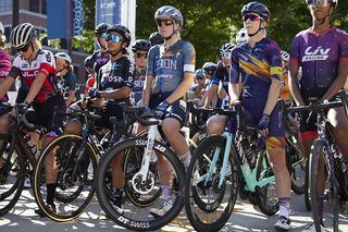 The start line of the USA Cycling Pro Road Championships 2021 women's criterium