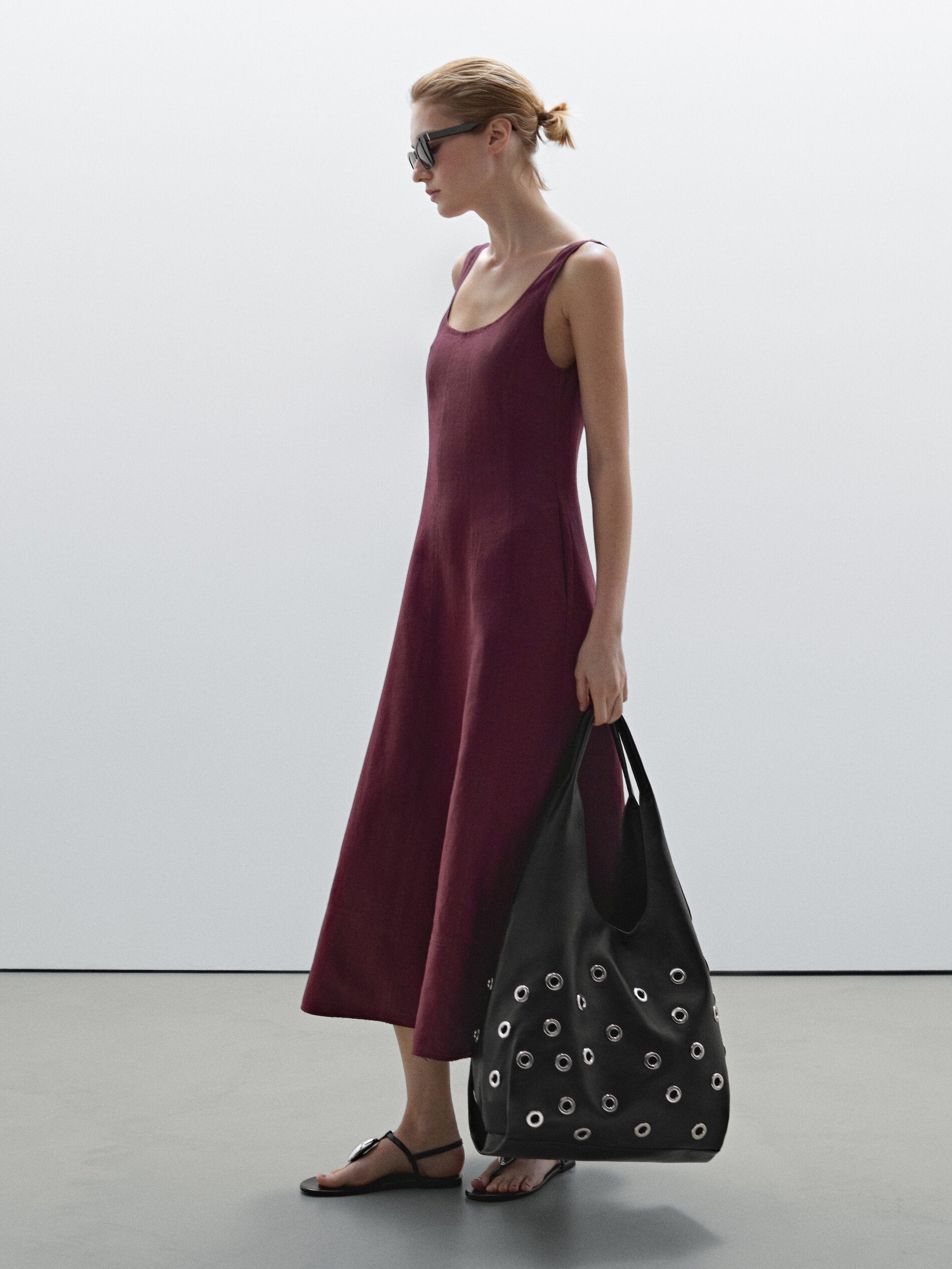 Long Flowing 100% Linen Dress