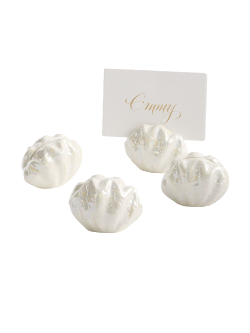 Pearlescent Shell Place Card Holders - Set of 4