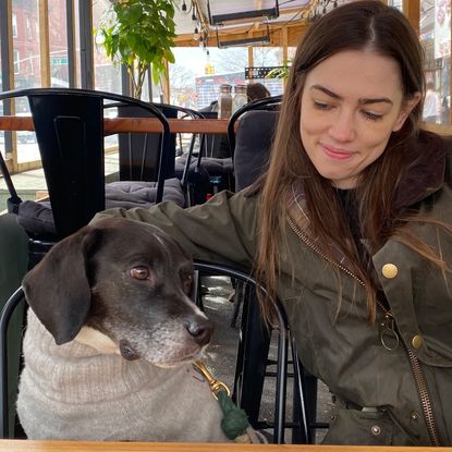 Jenny Hollander and her dog, Captain