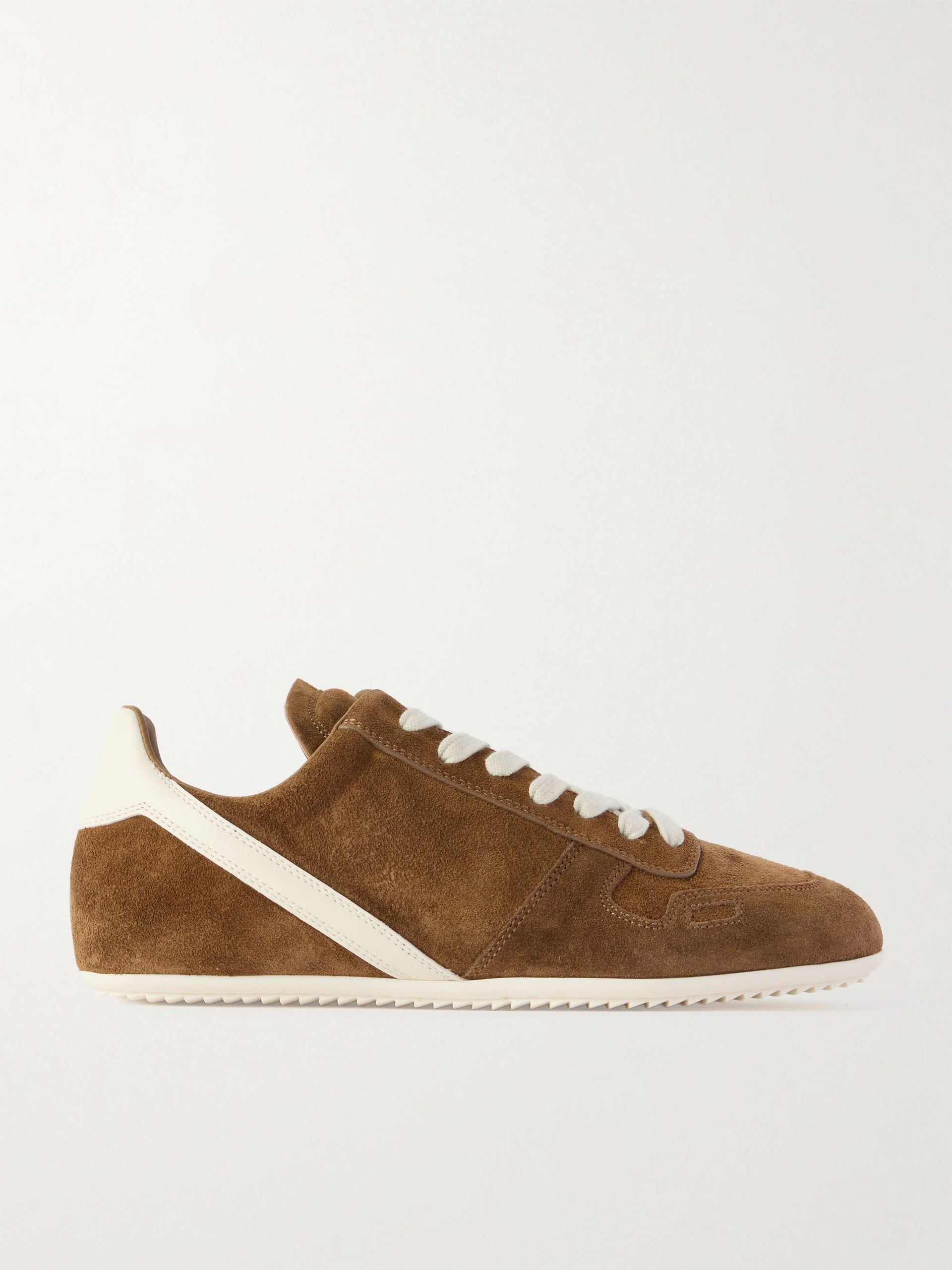 Leather-Trimmed Suede Sneakers