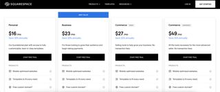 Squarespace pricing page