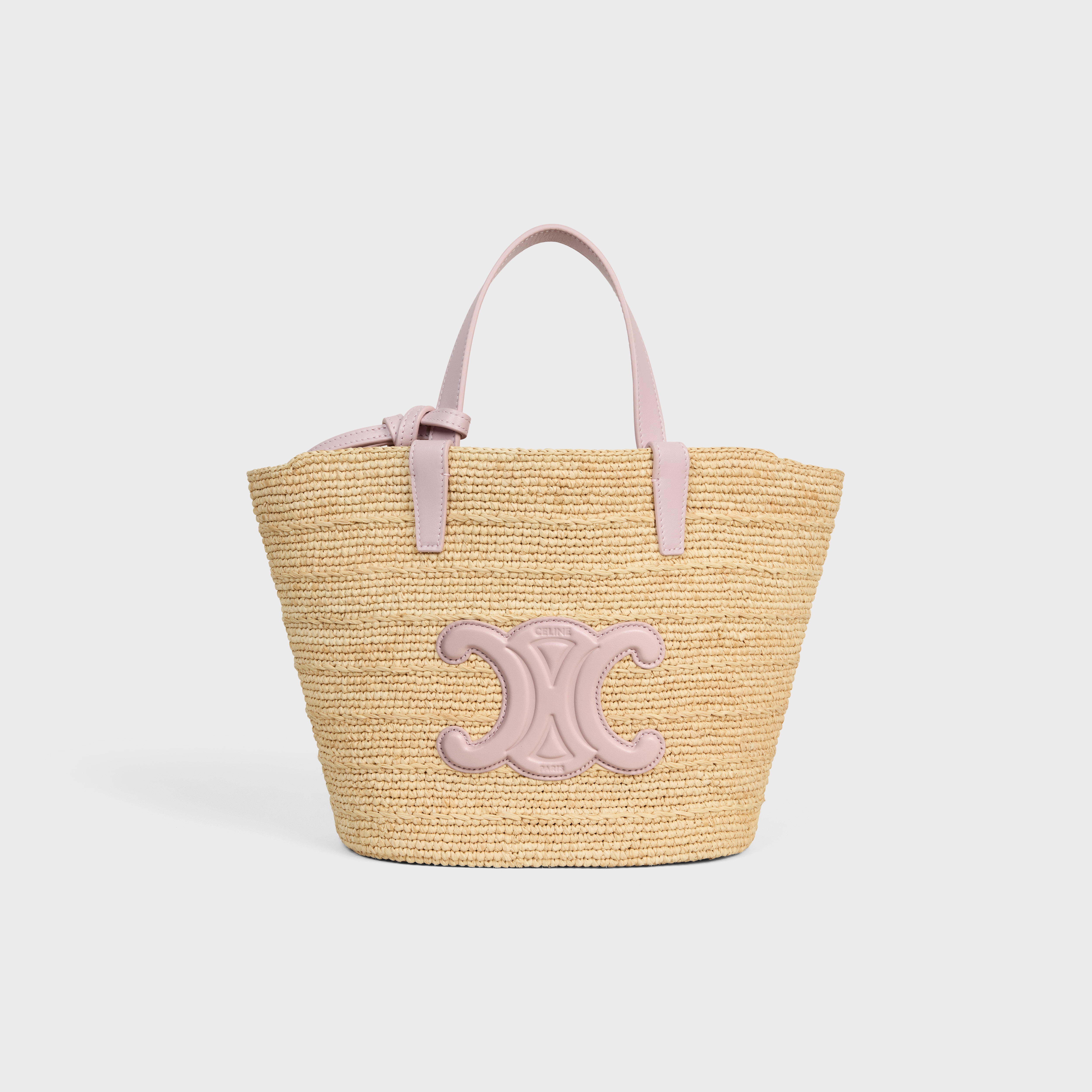 Teen Supple Celine Classic Panier in Raffia and Calfskin