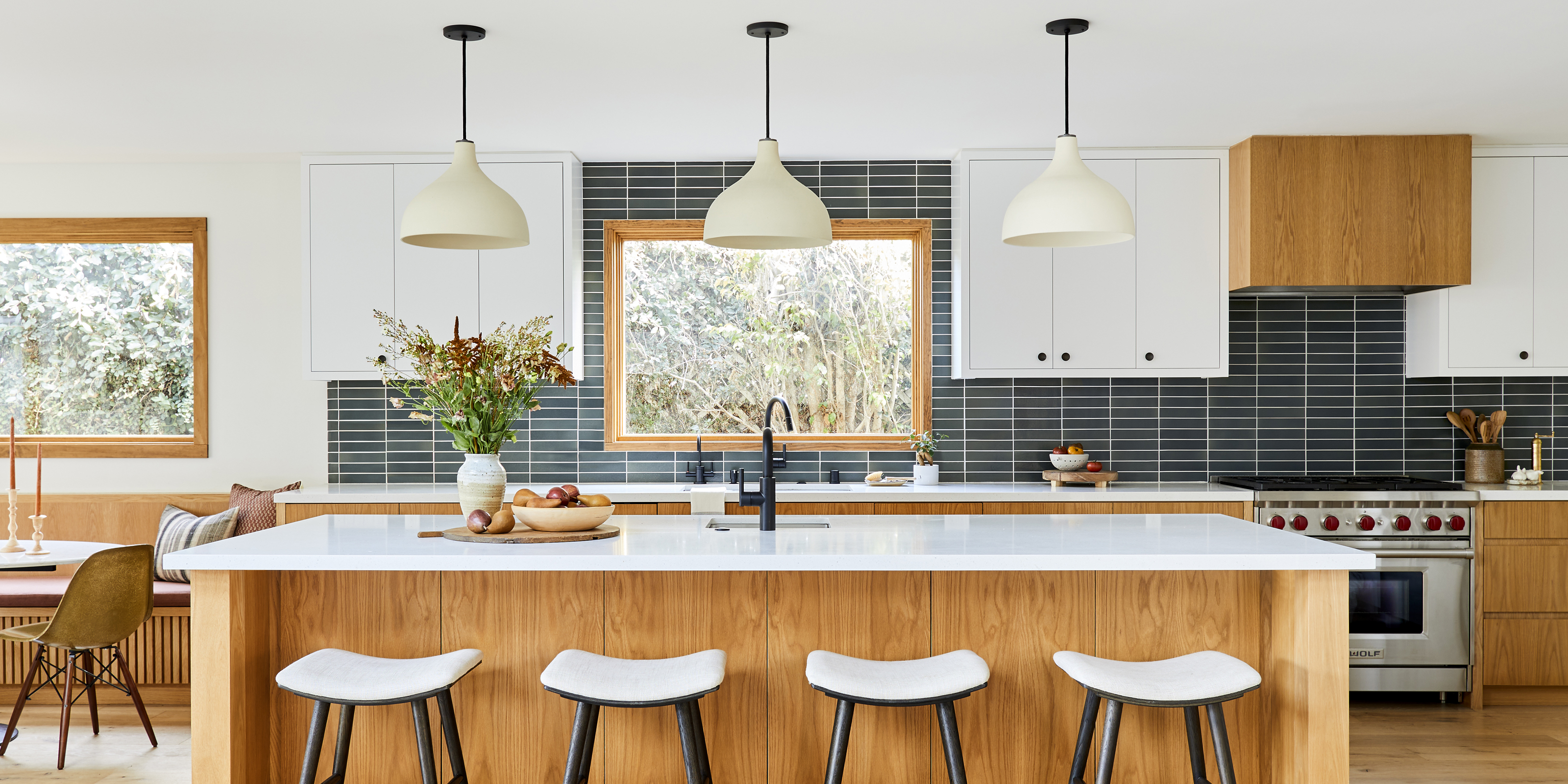 pendant lights over bar