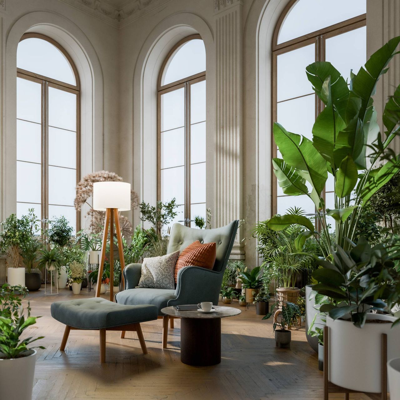 Large houseplant collection