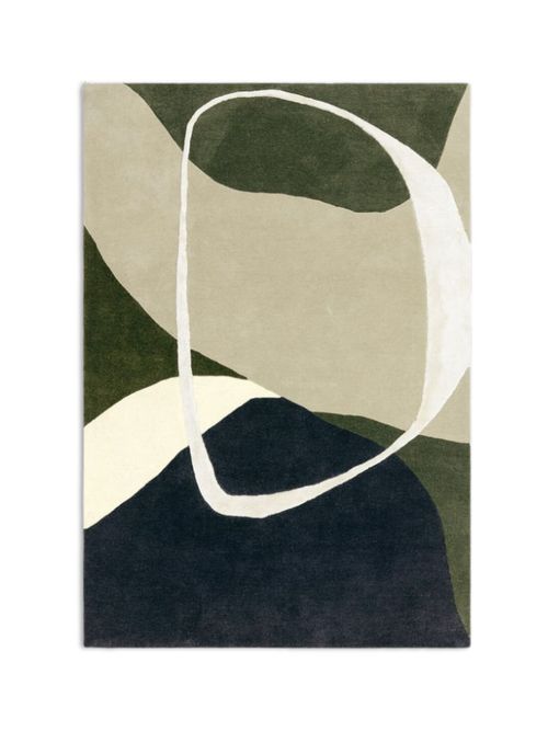 Abstract Asymetrical Carved Rug in 100% Wool