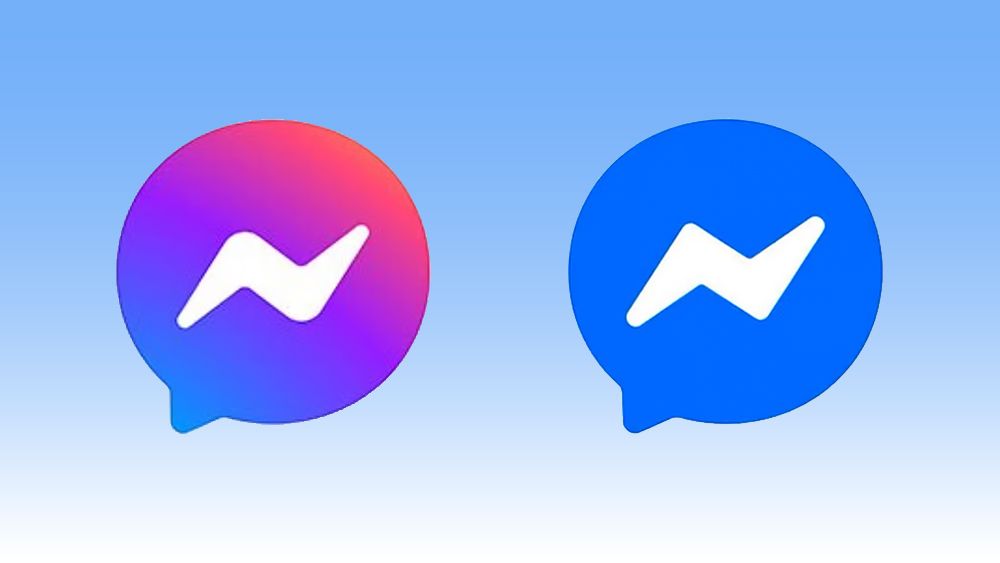 Old and new Facebook Messenger logos