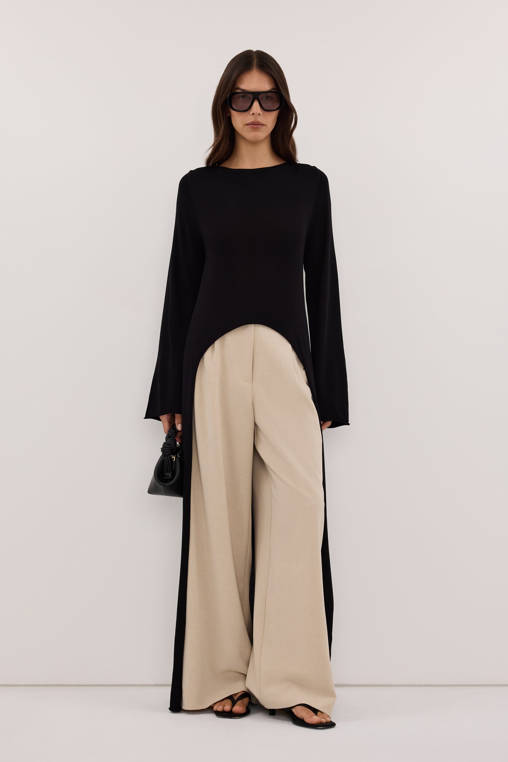 Daphne Black Knit Cape Top - Xxs / Black