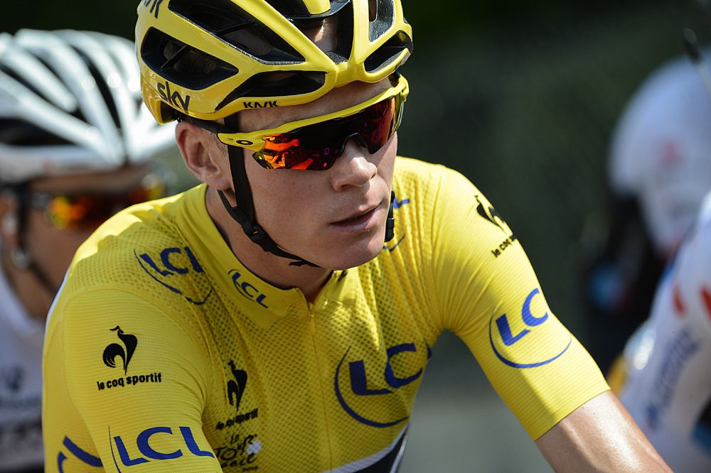 Chris Froome (Team Sky) in the yellow jersey